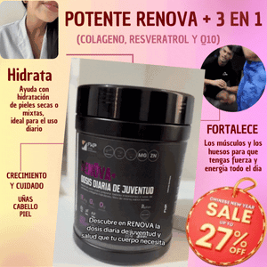 ⭐POTENTE RENOVA 3 EN 1⭐ (COLAGENO, RESVERATROL Y Q10)¡CASI AGOTADO!👌